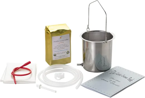 purelife completa Café Enema Kit- 1,5 qt – 1 Lb orgánicos Luz Aire Roast café – Tubo de silicona & Boquilla – Gerson Aprobado por Médicos