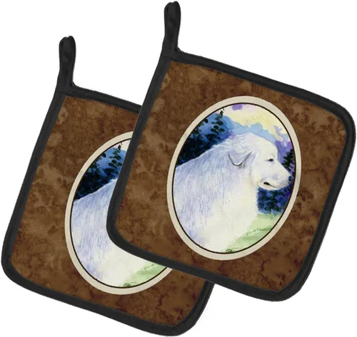 Miniatura 181 de Caroline's Treasures SS8617PTHD - Juego de soportes para ollas de cocina resistentes al calor, almohadillas calientes para horno para cocinar, Husky