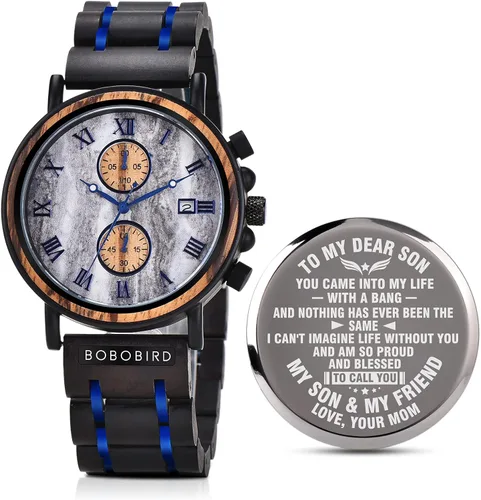 2win Relojes de madera grabados, regalos personalizados para hombres, marido, novio, mi prometido, novio, novio, novio, novio, novio, novio, novio,