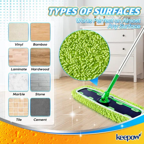 Miniatura 5 de KEEPOW Almohadillas XL reutilizables para trapeador compatibles con Swiffer XL Sweeper, paños de trapear secos extra grandes, paños de trapear