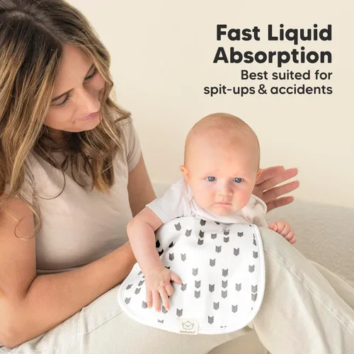 Miniatura 6 de Paños orgánicos para eructos para bebés niños y niñas - Paquete de 5 paños de algodón súper absorbentes para eructar para bebés, trapos suaves
