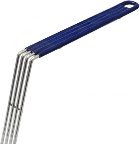 Miniatura 5 de TrueCraftware -14-1/2" x 5-3/4" Rectangular Deep Fry Basket Press Hierro niquelado resistente con mango recubierto azul - para el hogar