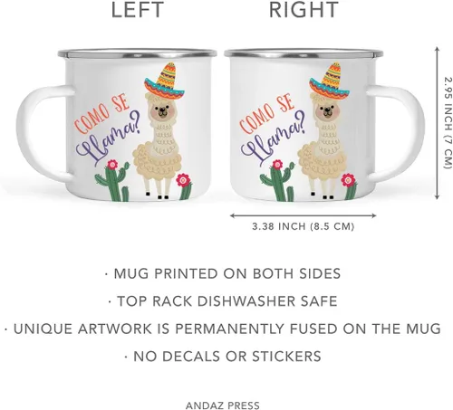 Miniatura 5 de Andaz Press Taza de café de acero inoxidable con temática de alpaca de 11 onzas, regalo de broma, colorido gráfico de llama bohemio, 1 paquete, taza