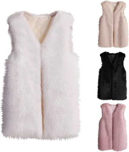 Miniatura 4 de Chaleco de invierno para mujer, abrigo cálido, chaleco de piel sintética, sin mangas, casual, delgado, chaqueta sólida
