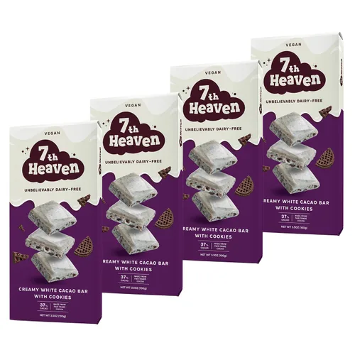 Miniatura 15 de 7th Heaven, Barras veganas de chocolate con leche de avena: crema de avellana (3.5 oz - paquete de 4), chocolate saludable, regalo perfecto de San