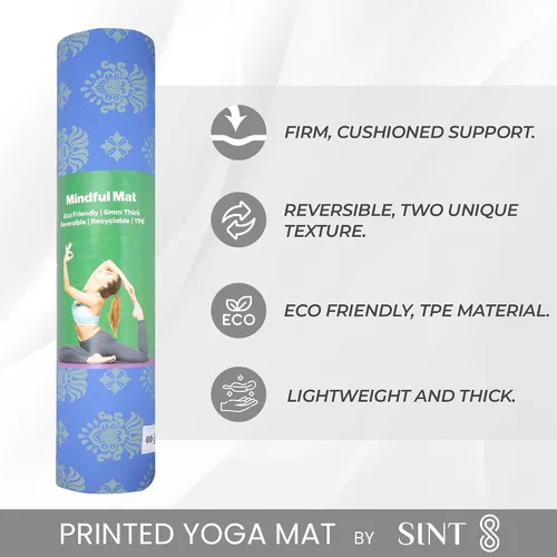 Miniatura 6 de SINT Esterilla de yoga – Esterilla de yoga reversible premium de 0.236 in extra gruesa y grande antideslizante para todo tipo de yoga, pilates
