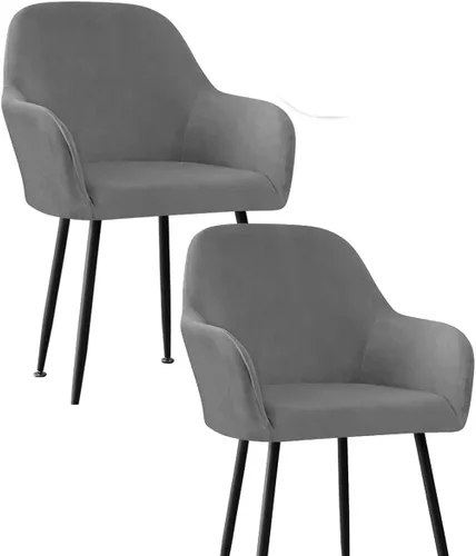 Miniatura 41 de Fundas protectoras de terciopelo elástico para sillas de comedor con brazos y respaldo curvado pequeño, juego de 6/4/2 para cocina, oficina, hogar