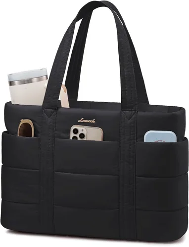 Miniatura 13 de LOVEVOOK: bolsa de mano para mujer, bolsa de trabajo grande acolchada para laptop, bolsa de viaje ligera con cremallera, regalos para mujer