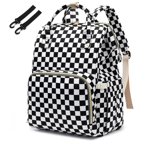 Miniatura 18 de Mochila de Pañales para Bebés Niñas, Mamá Bolsas Grandes Impermeables para Pañales para Mujeres (Mármol)