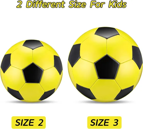 Miniatura 3 de Deekin 2 pelotas de fútbol de interior para niños, tamaño 2, tamaño 3, con bomba de inflador, regalo deportivo para entrenamiento y práctica
