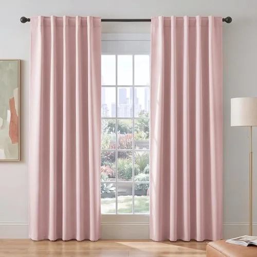 Miniatura 44 de PONY DANCE Cortinas cortas con aislamiento térmico para ventana pequeña, para guardería, baño, cocina, lavandería, caravana, sótano, 29 pulgadas