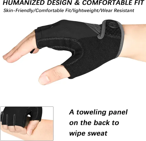 Miniatura 4 de MOREOK Cycling Gloves Bike Gloves for MenWomen-5MM Gel Pad Half Finger Bicycle Biking Gloves for CyclingWeight LiftingGymMotorcycleRowingOutdoor