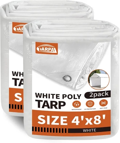 Miniatura 47 de TARPAL Lona azul de 4 x 12 pies, lonas de resistencia media de 8 mil impermeables, resistentes a desgarros con ojales de metal, adecuadas