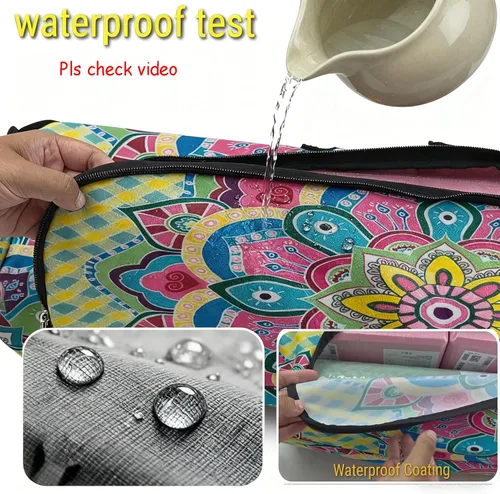 Miniatura 4 de Mandala Yoga Mat Bolsa Portador Cremallera Completa Tamaño Extra Grande 7.9 in*29.9 in Correa Ajustable Pilates Gimnasio Tote Bag Ejercicio Noche