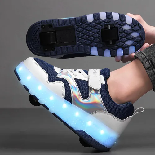 Miniatura 7 de HHSTS Zapatos para niños Nuevos zapatos mejorados con ruedas de color de luz LED, patines brillantes, zapatos de patinaje, regalos simples