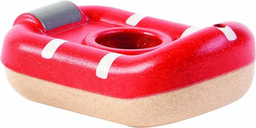 Miniatura 3 de PlanToys® Barco de guardia costero de madera con conductor Juguete impermeable para baño y agua Juguete Montessori para juego imaginativo