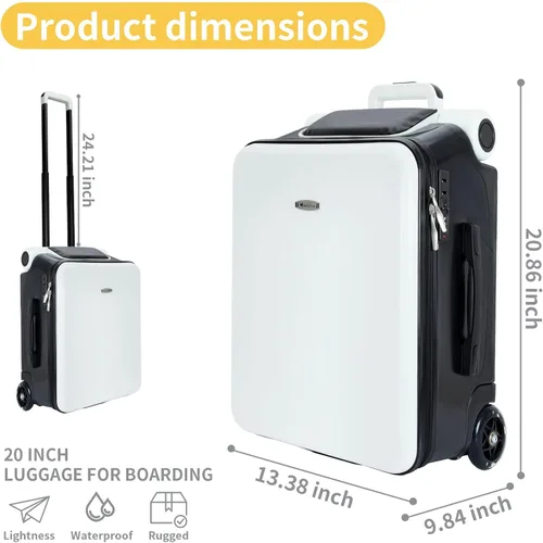 Miniatura 3 de LemoHome Equipaje expandible con ruedas giratorias, maletas grandes con diseño de asiento para niños, equipaje duro para mujeres y hombres, equipaje