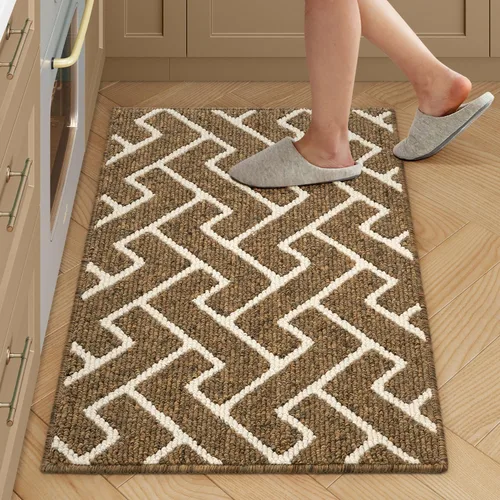 Miniatura 24 de hicorfe Juego de 2 tapetes de cocina antideslizantes para piso, cómodas alfombras de cocina lavables para pasillos, entrada, cuarto de servicio