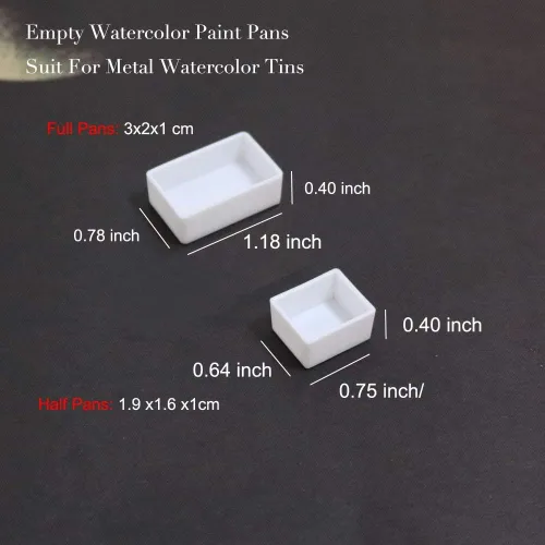 Miniatura 7 de FCLUB Sartenes vacías de acuarela – 20 sartenes completas (3ml) y 20 sartenes medias (2ml), sartenes de pintura de acuarela de plástico rellenables