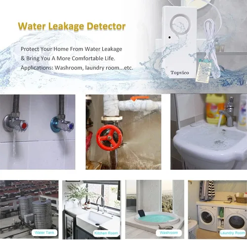 Miniatura 7 de Alarma de Sensor de Agua para Hogar, Bomba de Sumidero, Sótanos, Detector de Fugas de Calentador de Agua de RV, Sensor de Inundación por Humedad