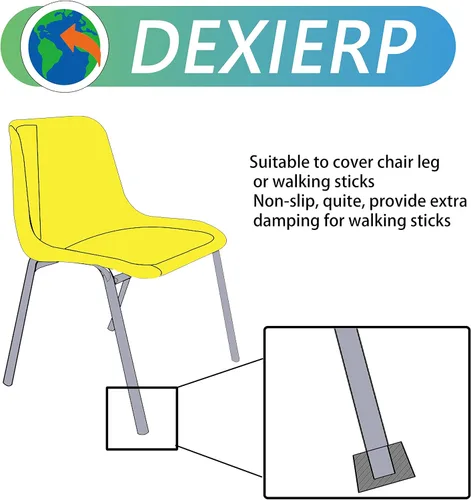 Miniatura 2 de dexierp Fuerza de protección para 3/8" 0.354 in (paquete de 12) tubo redondo OD extremo silla pata pata pata muebles pies tapa de goma cubierta