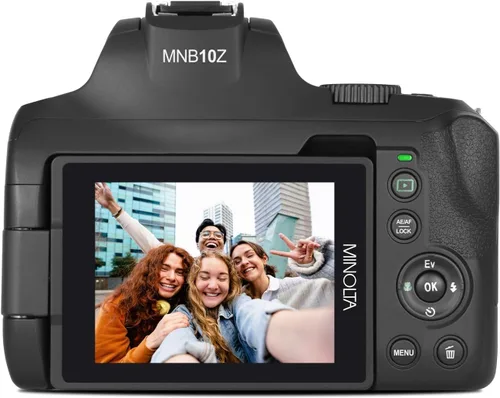 Miniatura 7 de Minolta Cámara digital de enfoque automático de 64 megapíxeles con zoom óptico de 10x, video 4K Ultra HD y disparo macro, paquete con tarjeta