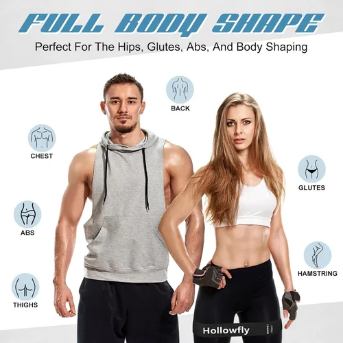 Miniatura 5 de Hollowfly 12 bandas de ejercicio de látex para entrenamiento de glúteos, bandas de ejercicio elásticas antideslizantes para piernas, sentadillas