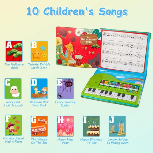 Miniatura 3 de Teclado de piano para niños pequeños con libro, juguetes musicales educativos para niños de 3, 4, 5, 6 años, regalos para niños y niñas