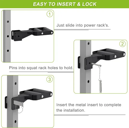 Miniatura 6 de Kipika Y-Shaped Dip Bar for Power Cage with 5/8" or 1" Hole - Dip Bar Attachments for Home Gym - Heavy Duty Power Rack Attachments - Squat Rack