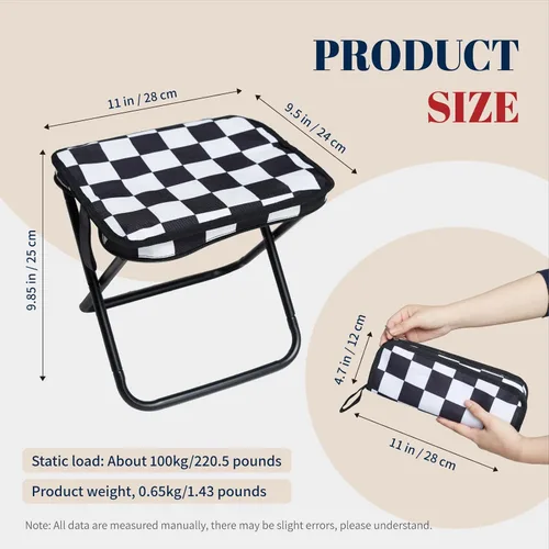 Miniatura 2 de Taburete plegable para campamento: 1.1 libras Taburete portátil ligero para pies de carga 300 libras - 10.5 pulgadas, silla de camping, pesca, A