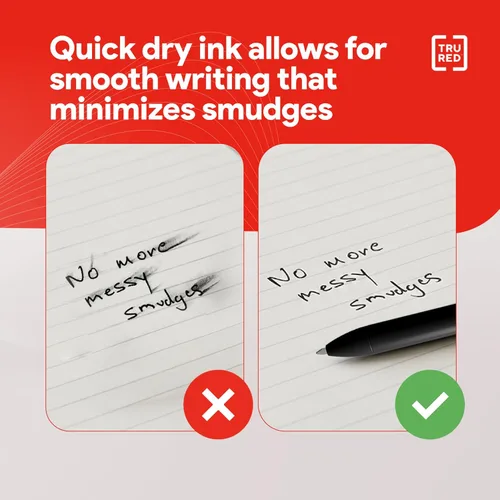 Miniatura 5 de TRU RED Bolígrafos de gel retráctiles, punta media de 0.028 in, tinta negra, paquete de 5 bolígrafos de secado rápido para notas sin manchas