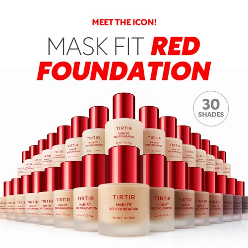 Miniatura 2 de TIRTIR Base de maquillaje rojo Mask FitCobertura impecable de larga duración, esencia energética, ligera, hidratante, difuminadora de poros, acabado