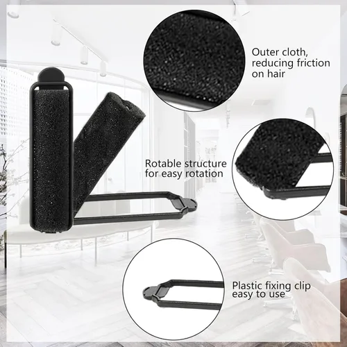 Miniatura 4 de Juego de 44 rodillos de esponja de espuma de 0.59 pulgadas, rizador de esponja flexible para peinar el cabello, rizadores de pelo suaves para dormir