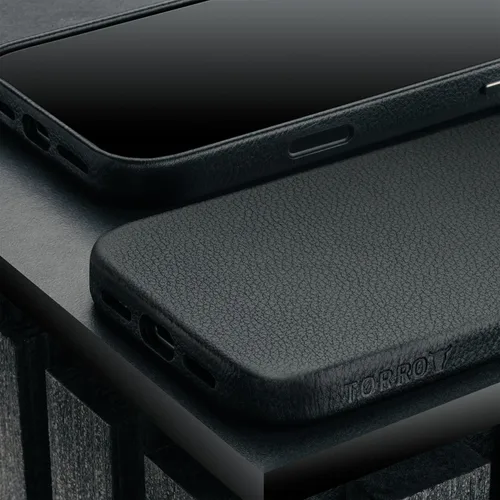 Miniatura 6 de Funda de cuero premium TORRO Compatible con iPhone 17 Pro 6.3” 2025 – Cuero genuino MagSafe Compatible, Funda de parachoques ultra delgada (Negro)