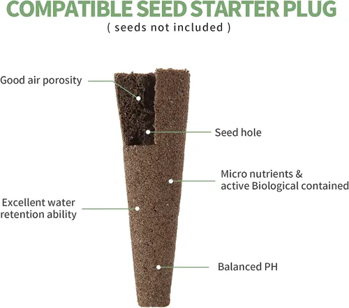 Miniatura 5 de Paquete de 100 Esponjas de Cultivo, Esponjas de Crecimiento de Raíces de Repuesto para Vainas de Semillas Compatibles con AeroGarden, Libres