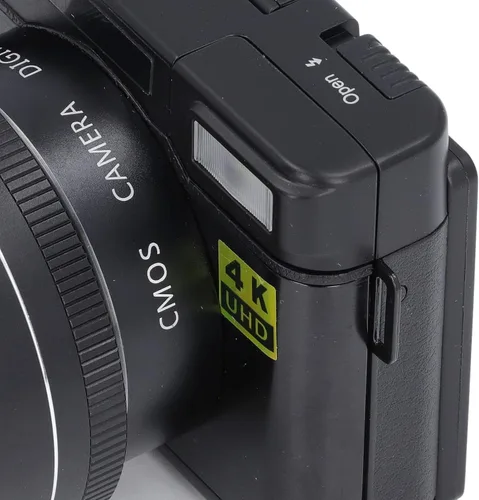 Miniatura 9 de Cámara digital 4K HD, cámara de 48MP con pantalla abatible de 180 grados, cámara de enfoque automático con pantalla de 3 pulgadas, batería de 800