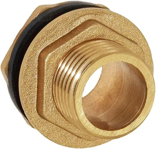Miniatura 3 de Joywayus 3/4" conector macho de rosca de latón para tanque de agua con accesorio de mamparo de tanque y anillo de goma para estabilizarlo