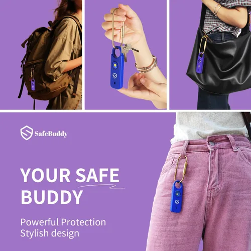 Miniatura 3 de Alarma personal para mujeres, hombres, niños, ancianos, autodefensa, diseñada por mujeres, altavoces adicionales de 140 DB, alarma con luz