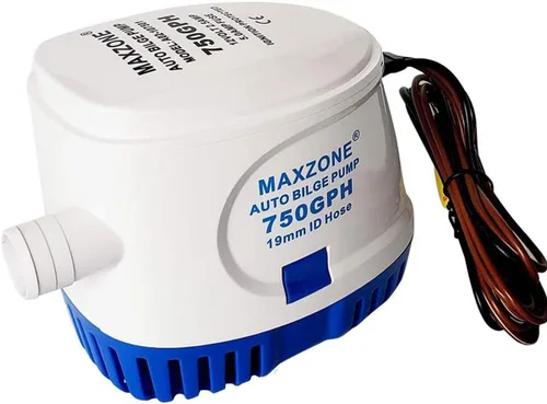 Miniatura 10 de Bomba de agua sumergible automática para barco de sentina 12 V 1100 GPH Auto con interruptor flotante, salida de 1-1/8", compacta para barco marino