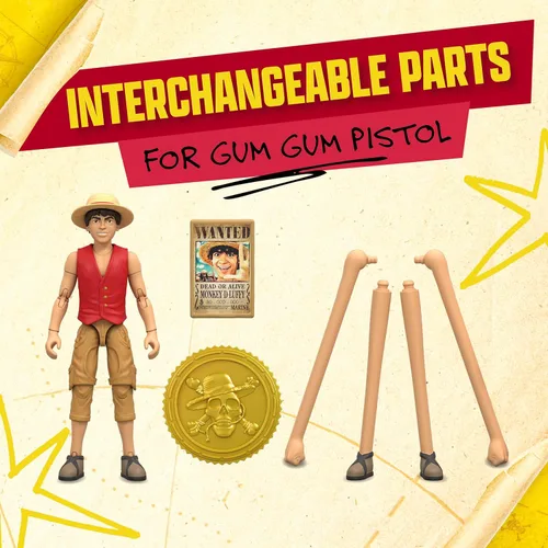 Miniatura 3 de Figura de acción de One Piece Monkey D. Luffy, 6 pulgadas (5.9 in) con 6 accesorios, incluye brazos y piernas intercambiables, póster deseado y base