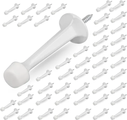 Miniatura 46 de HOMOTEK Paquete de 20 topes de puerta rígidos sólidos resistentes con punta de goma suave, tope de puerta fundido de zinc para proteger la pared