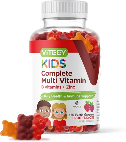 Viteey Gomitas multivitamínicas para niños, vitaminas esenciales diarias completas para niños, ideales para apoyo inmunológico y salud general, 12
