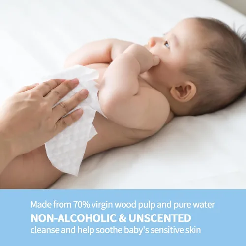 Miniatura 3 de Toallitas para pañales para niños pequeños, 480 unidades, toallitas húmedas puras sensibles con dispensador abatible, hipoalergénicas