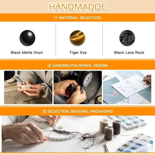 Miniatura 20 de Triple Protection Bracelet - for Protect & Balance - Energy Crystal Handmade Bracelets for Men Women