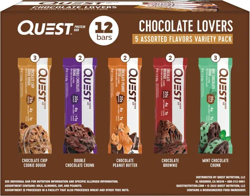 Quest Nutrition Paquete de variedad para amantes del chocolate, alto en proteínas, bajo en carbohidratos, sin gluten, apto para ceto, 12 unidades