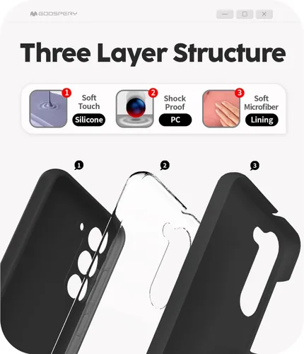 Miniatura 3 de GOOSPERY Funda de silicona líquida compatible con Samsung Galaxy S23, suave al tacto, protección de cuerpo completo, a prueba de golpes, con forro