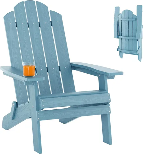 Miniatura 22 de MXIMU Folding Adirondack Chair for Outdoor: Easy Assembly and Comfortable Adirondack Chairs - Foldable Composite Fire Pit Chairs - All Weather