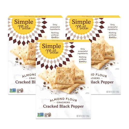 Simple Mills - Snacks de variedad, sal marina molida fina, romero y sal Marina, tomate secado al sol y albahaca, paquete variado