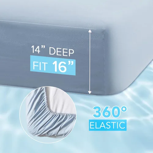 Miniatura 4 de Comfort Spaces - Juego de sábanas King de 4 piezas Coolmax refrescantes, sábanas de Coolmax que absorben la humedad, juego de sábanas suaves y Azul
