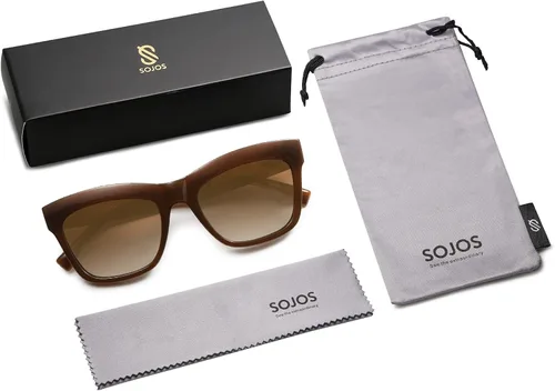 Miniatura 6 de SOJOS Gafas de sol polarizadas de ojo de gato rectangulares retro para mujer, gafas de sol clásicas de moda con estilo SJ2254